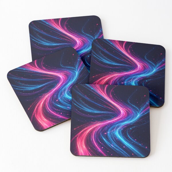Item preview, Neon Pulse – Abstract Pink and Blue Energy Waves designed and sold by @SHINTOSARTSTORE.