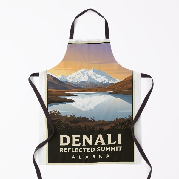 Item preview, Denali Reflected Summit Alaska Vintage Poster Sticker designed and sold by DetourDgn.