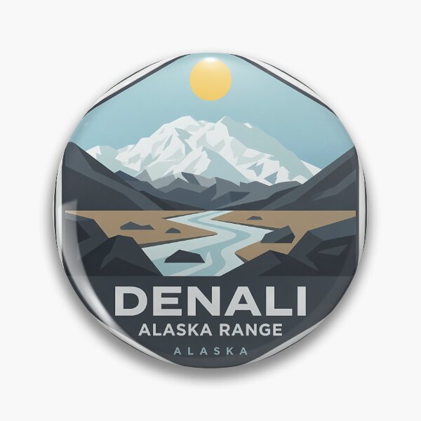 Item preview, Denali Alaska Range Modern Geometric Badge Sticker designed and sold by DetourDgn.