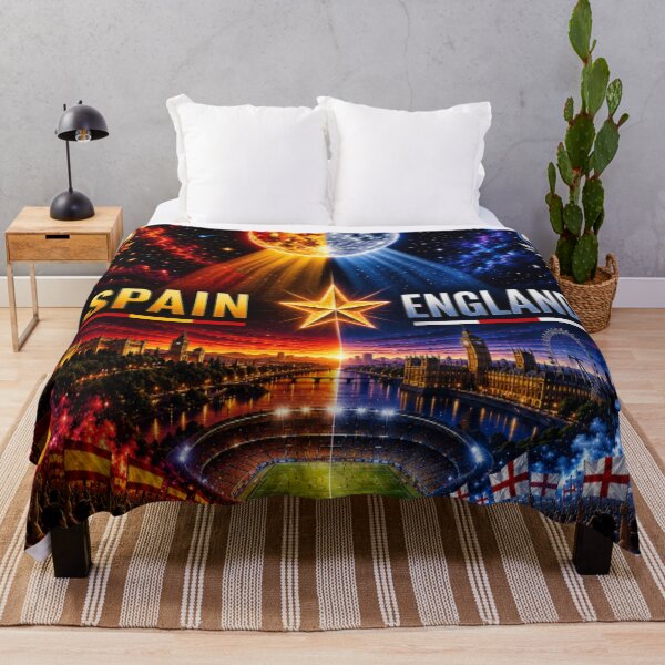 Item preview, Spain vs England football match poster/cosmic neon football rival art poster designed and sold by Nexus Space.