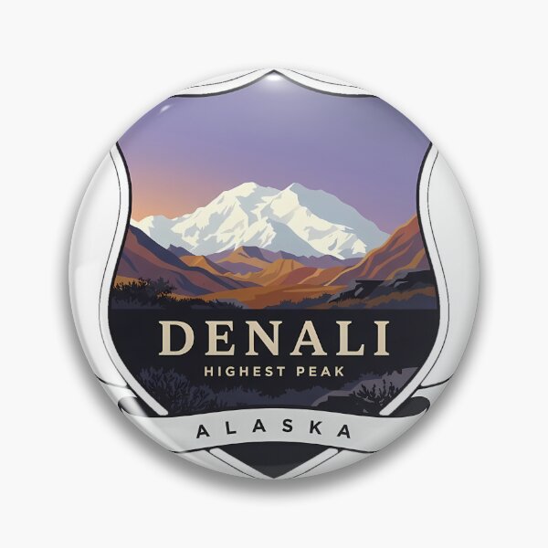 Item preview, Denali Highest Peak Alaska Heraldic Crest Sticker designed and sold by DetourDgn.