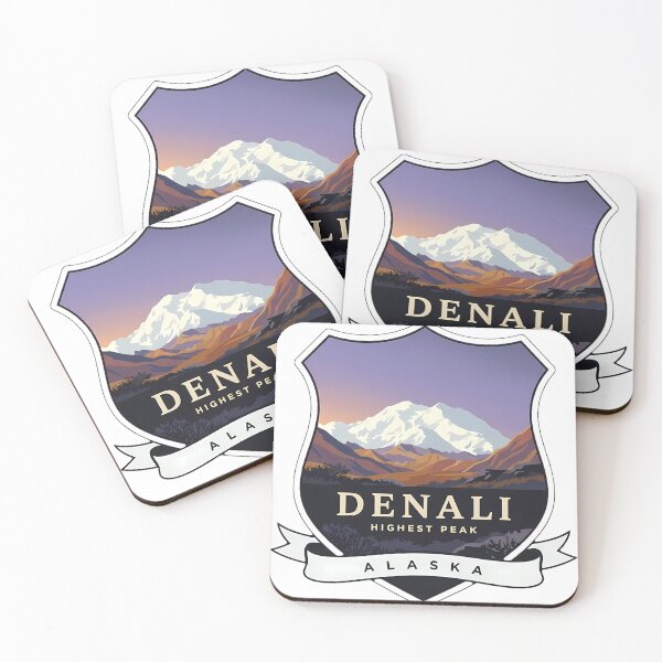Item preview, Denali Highest Peak Alaska Heraldic Crest Sticker designed and sold by DetourDgn.