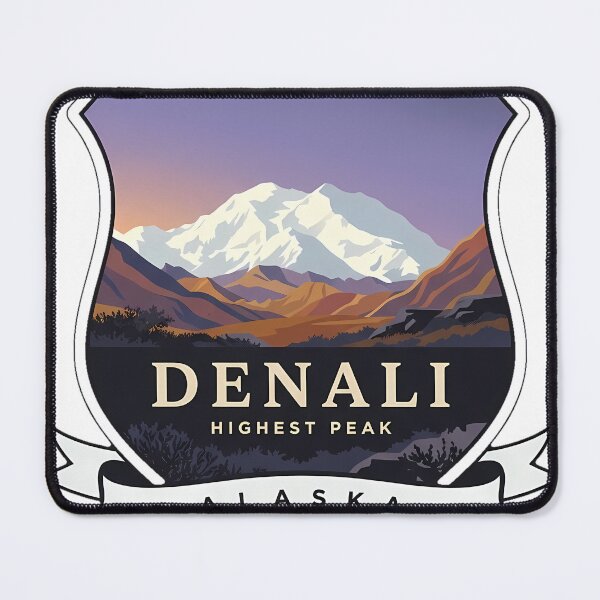 Item preview, Denali Highest Peak Alaska Heraldic Crest Sticker designed and sold by DetourDgn.