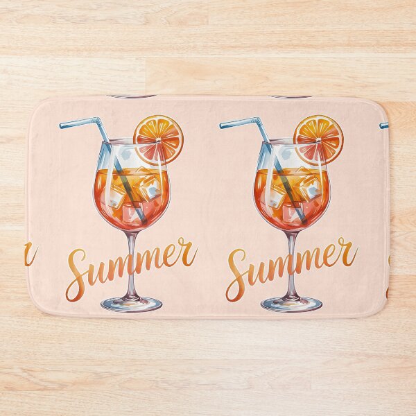Item preview, Summer Orange Drink Illustration with Ice Cubes, Straw, and Citrus Slice designed and sold by zozo-shop.