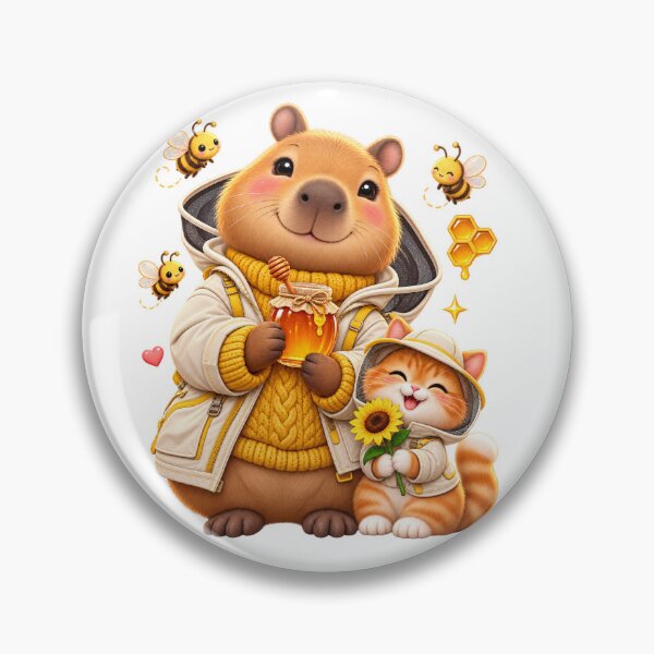 Item preview, Little Beekeeper Capybara | Sweet Honey Harvest designed and sold by Cozy Art for Cozy Souls.