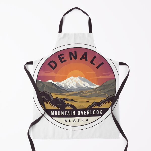 Aperçu de l'œuvre Autocollant circulaire « Belvédère sur le mont Denali, Alaska » créée et vendue par DetourDgn.