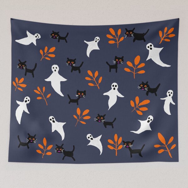 Item preview, Playful Ghosts and Cats designed and sold by Elaine M Hayward .