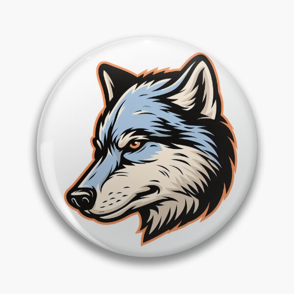 Artikelvorschau, Aufkleber - Emblem mit fokussiertem Wolf entworfen und verkauft von ForeverPrintsOK.