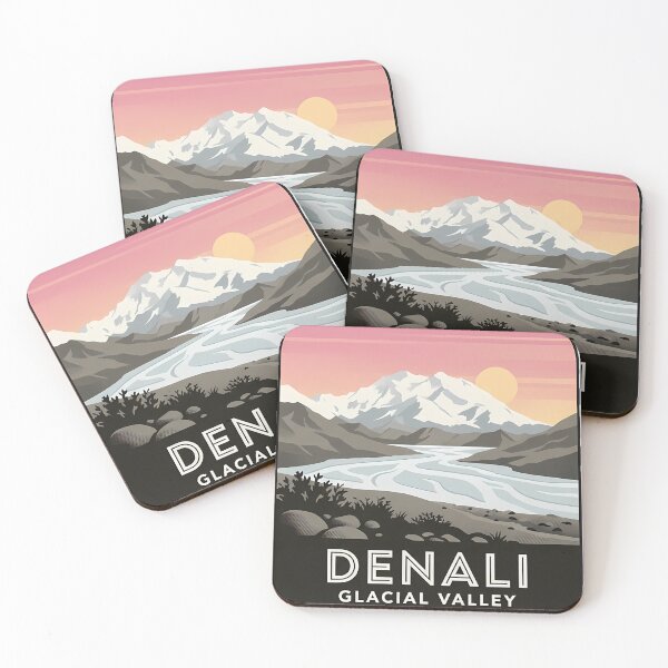 Item preview, Denali Glacial Valley Sunrise Alaska Deco Sticker designed and sold by DetourDgn.