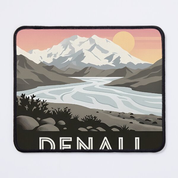 Item preview, Denali Glacial Valley Sunrise Alaska Deco Sticker designed and sold by DetourDgn.
