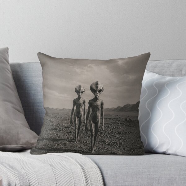 Item preview, Vintage Alien Encounter – Retro UFO Gray Aliens Desert Photograph designed and sold by ZYVARENNE.