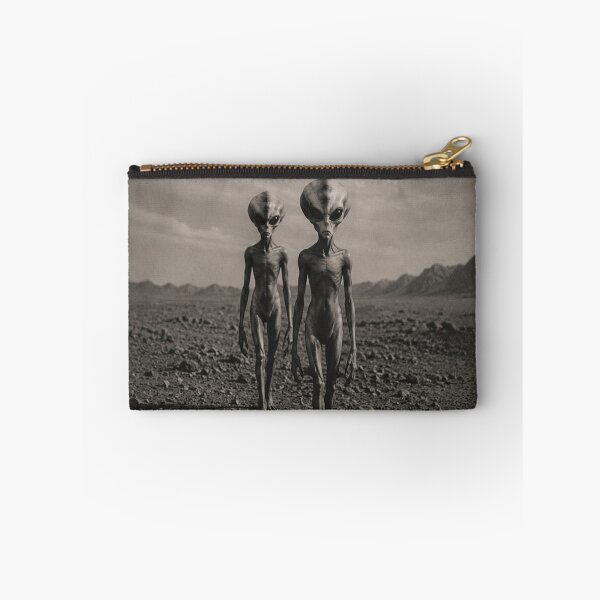 Item preview, Vintage Alien Encounter – Retro UFO Gray Aliens Desert Photograph designed and sold by ZYVARENNE.