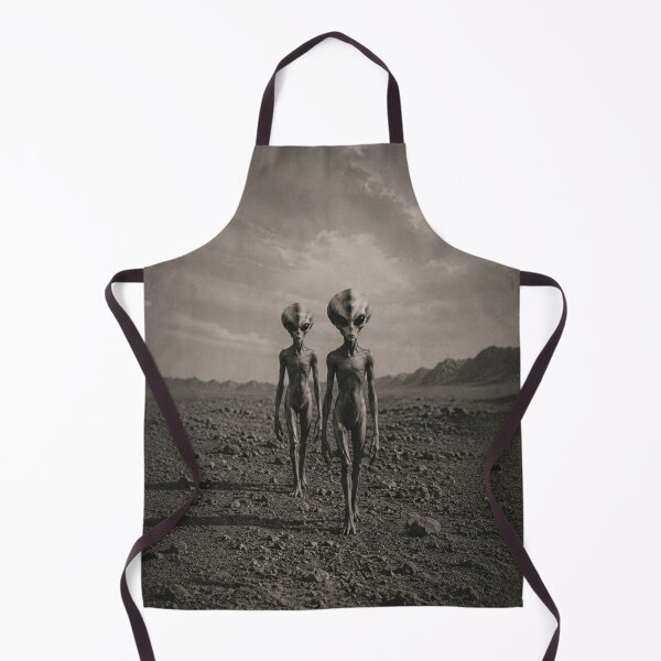 Item preview, Vintage Alien Encounter – Retro UFO Gray Aliens Desert Photograph designed and sold by ZYVARENNE.