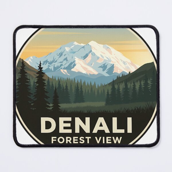 Item preview, Denali Forest View Alaska Vintage Oval Badge Sticker designed and sold by DetourDgn.