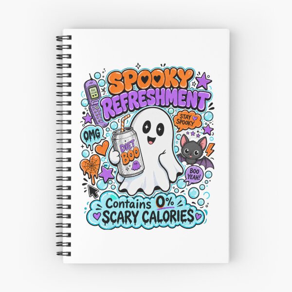 Item preview, Spooky Refreshment Diet Boo Soda Can Ghost Tee designed and sold by Design Vibras.