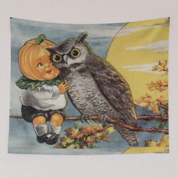 Item preview, Pumpkin Boy and Owl designed and sold by amanda150771.