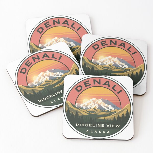 Item preview, Denali Ridgeline View Alaska Sunset Circular Sticker designed and sold by DetourDgn.