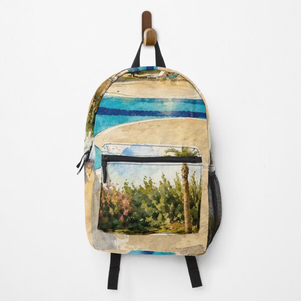 Item preview, Luxury Resort Pool Digital Watercolor designed and sold by SlavaArt.