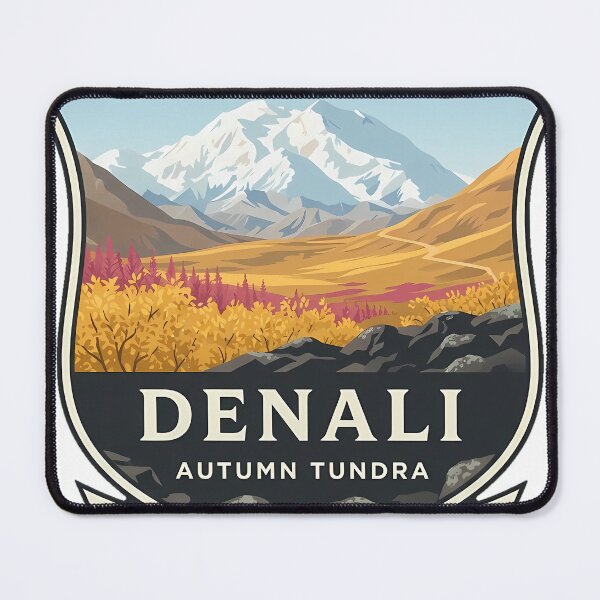 Item preview, Denali Autumn Tundra Alaska Golden Foliage Crest Sticker designed and sold by DetourDgn.