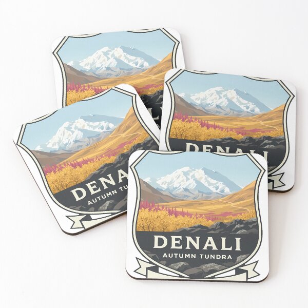 Item preview, Denali Autumn Tundra Alaska Golden Foliage Crest Sticker designed and sold by DetourDgn.