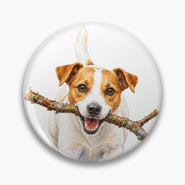 Item preview, Happy Jack Russell Terrier Running with a Branch designed and sold by Russell Thorne.