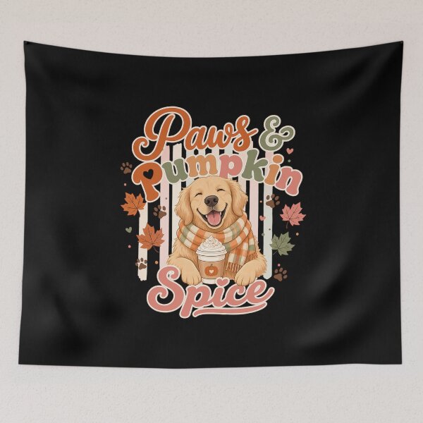 Item preview, Paws & Pumpkin Spice Cute Golden Retriever Latte Retro Fall Dog Lover designed and sold by FestivityFinds.