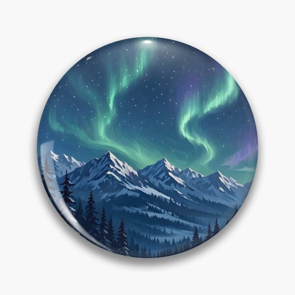 Item preview, Aurora Borealis Northern Lights Snowy Cabin Mountain designed and sold by Herodestroyer.