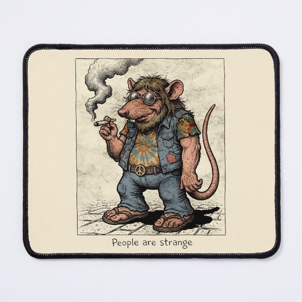 Item preview, People Are Strange Hippie Rat - Vintage Underground Comix Counterculture Art Print designed and sold by FreiherrPK.