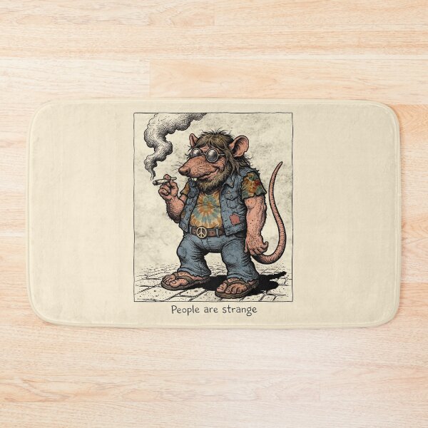 Item preview, People Are Strange Hippie Rat - Vintage Underground Comix Counterculture Art Print designed and sold by FreiherrPK.