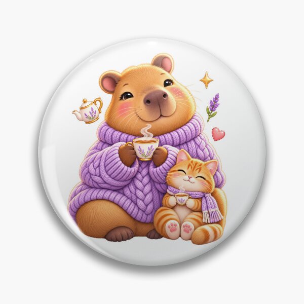 Item preview, Little Tea Lover Capybara | Cozy Tea Time designed and sold by Cozy Art for Cozy Souls.