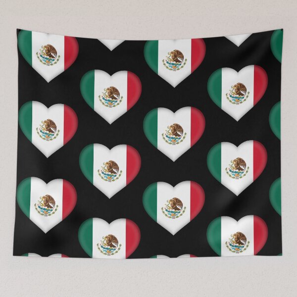 Item preview, Mexican Flag Heart 3D Mexican Love Gift Design designed and sold by yazdogs.