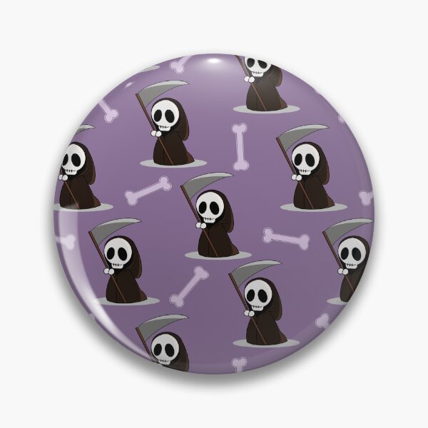 Item preview, Grim Reaper and Bone Pattern on Purple designed and sold by ClarissaDoodles.