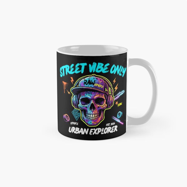Item preview, Street Vibe Only - Neon Graffiti Skull Urban Explorer designed and sold by rich-moda.