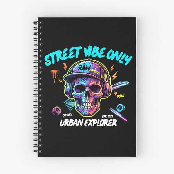 Item preview, Street Vibe Only - Neon Graffiti Skull Urban Explorer designed and sold by rich-moda.