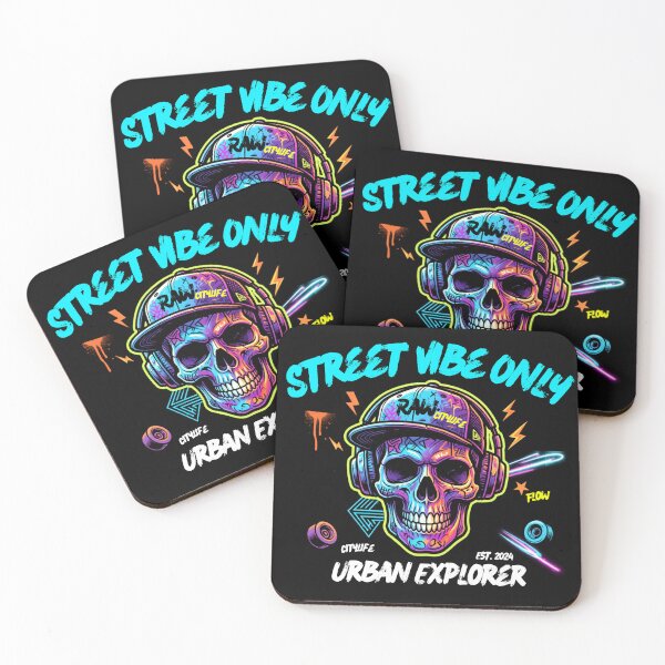 Item preview, Street Vibe Only - Neon Graffiti Skull Urban Explorer designed and sold by rich-moda.