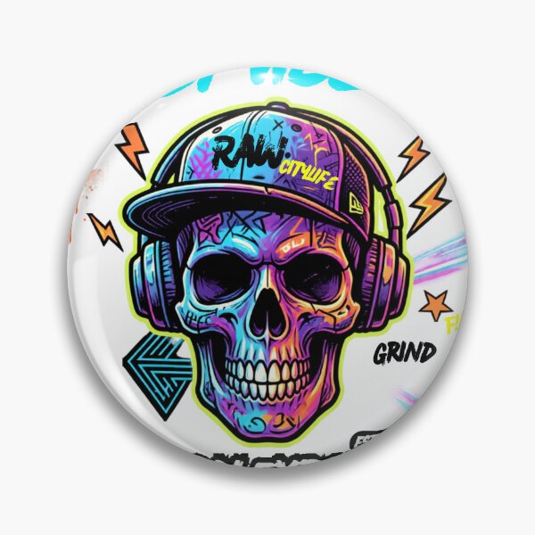 Item preview, Street Vibe Only - Neon Graffiti Skull Urban Explorer designed and sold by rich-moda.