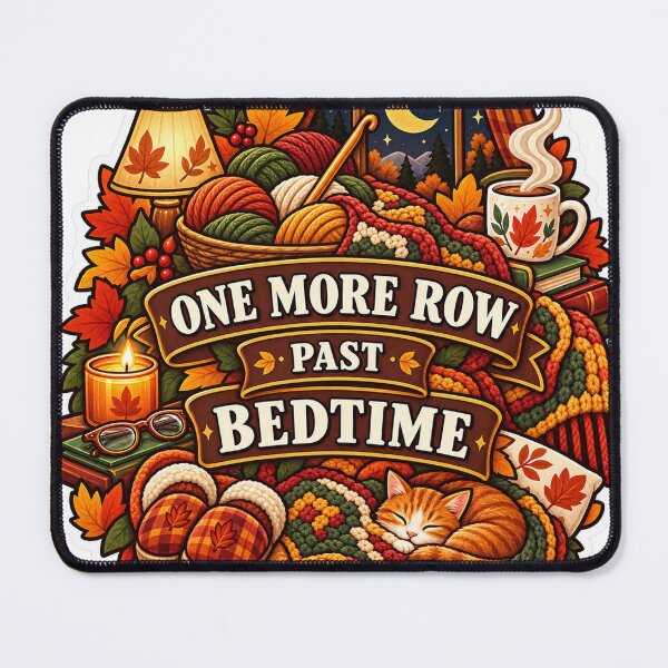 Item preview, One More Row Past Bedtime Crochet Humor designed and sold by supertae.