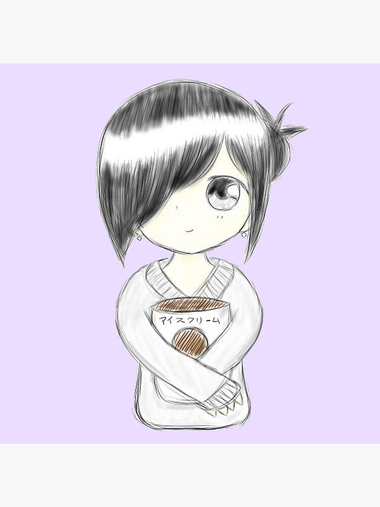 Anime Girl With Ice Cream Greeting Card By Mikan787 Redbubble