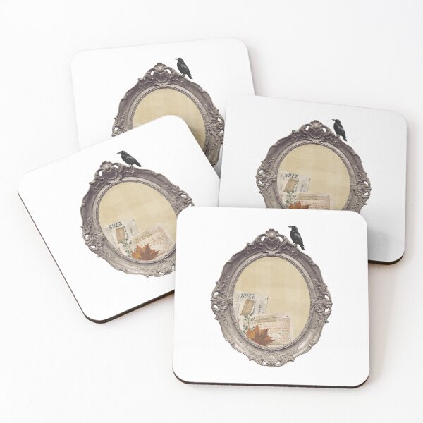 Item preview, Vintage Fall Ephemera Frame with Crow designed and sold by PapercutandSuch.