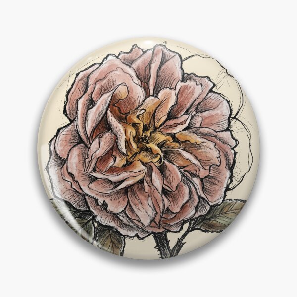 Item preview, Rosa Centifolia Cabbage Rose - Vintage Botanical Dark Academia Art Print designed and sold by FreiherrPK.