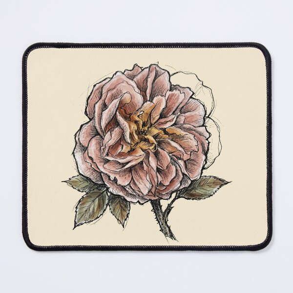 Item preview, Rosa Centifolia Cabbage Rose - Vintage Botanical Dark Academia Art Print designed and sold by FreiherrPK.