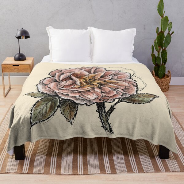 Item preview, Rosa Centifolia Cabbage Rose - Vintage Botanical Dark Academia Art Print designed and sold by FreiherrPK.