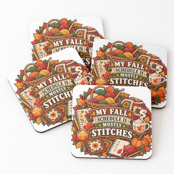 Item preview, My Fall Schedule Is Mostly Stitches Crochet designed and sold by supertae.