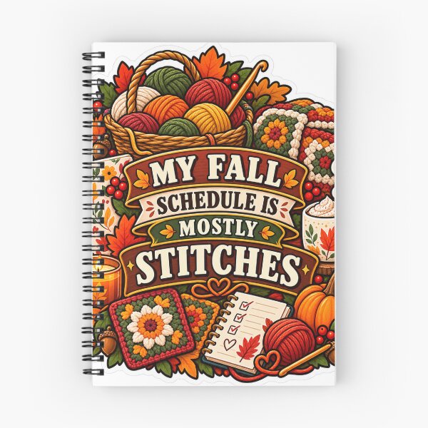 Item preview, My Fall Schedule Is Mostly Stitches Crochet designed and sold by supertae.