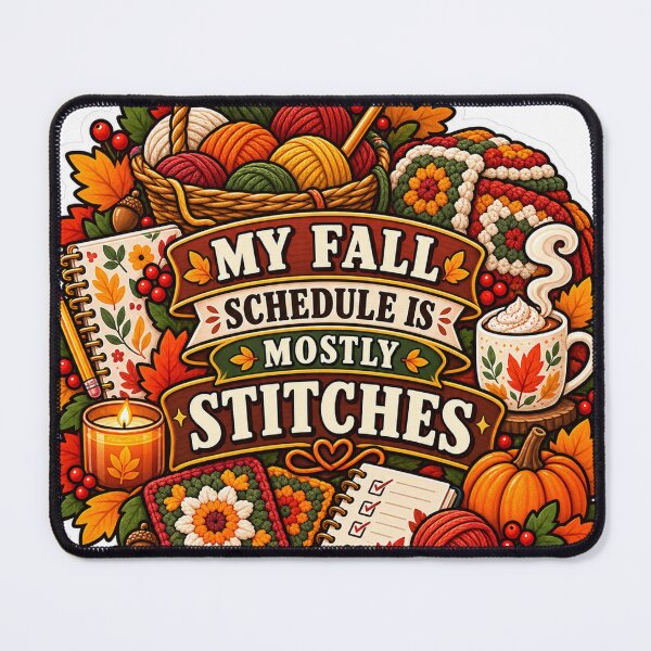 Item preview, My Fall Schedule Is Mostly Stitches Crochet designed and sold by supertae.