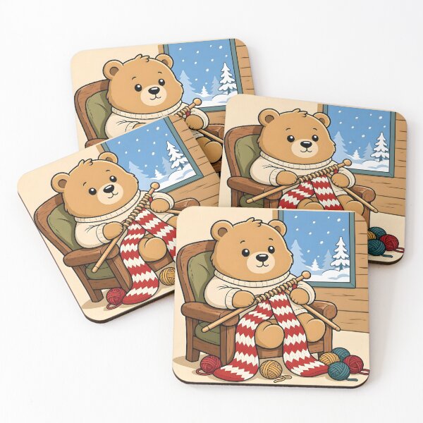 Item preview, Cute Knitting Teddy Bear Cozy Winter Scarf designed and sold by Herodestroyer.