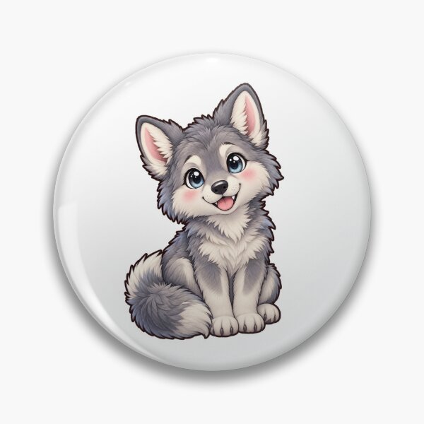 Item preview, Kawaii Woodland Gray Wolf Pup designed and sold by Krys-Designs.