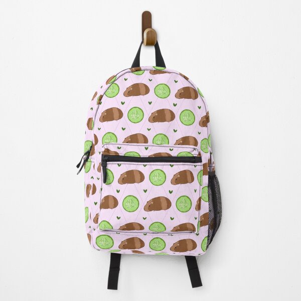 Item preview, Guinea Pig and Cucumber Pattern on Pink designed and sold by ClarissaDoodles.