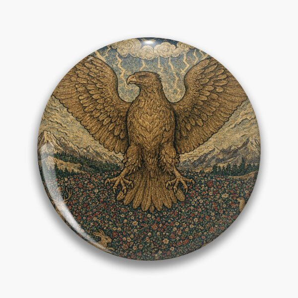 Aperçu de l'œuvre Cryptide Oiseau-Tonnerre - Style tapisserie médiévale créée et vendue par Vintage Designs +.