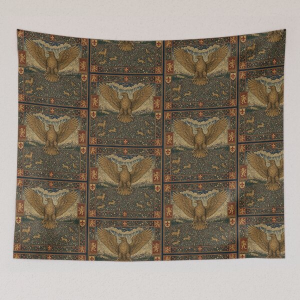 Aperçu de l'œuvre Cryptide Oiseau-Tonnerre - Style tapisserie médiévale créée et vendue par Vintage Designs +.